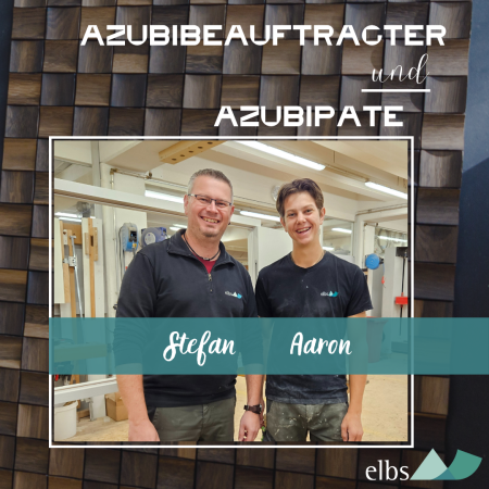 Ausbildungsbeauftragter Stefan Banholzer und Azubipate Aaron Schäfer